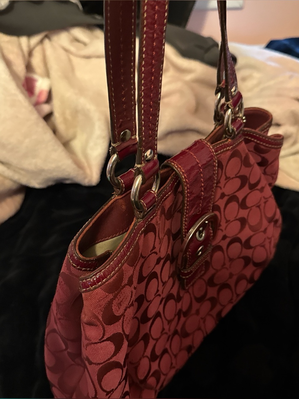 Coach Burgundy Leather shoulder bag